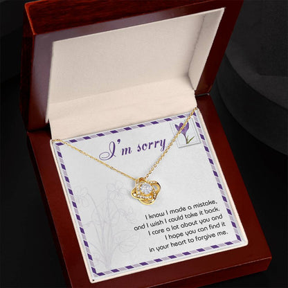 Gift for Girlfriend, Wife - Sorry, Take It Back - Love Knot Pendant Necklace