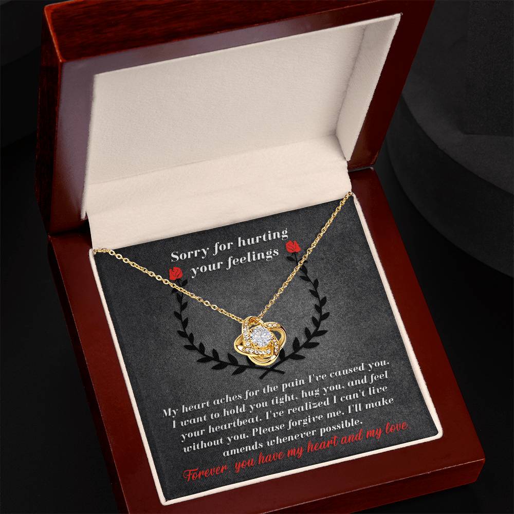 Apology Gift for Girlfriend, Wife, Soulmate - Sorry, Make Amends - Love Knot Pendant Necklace