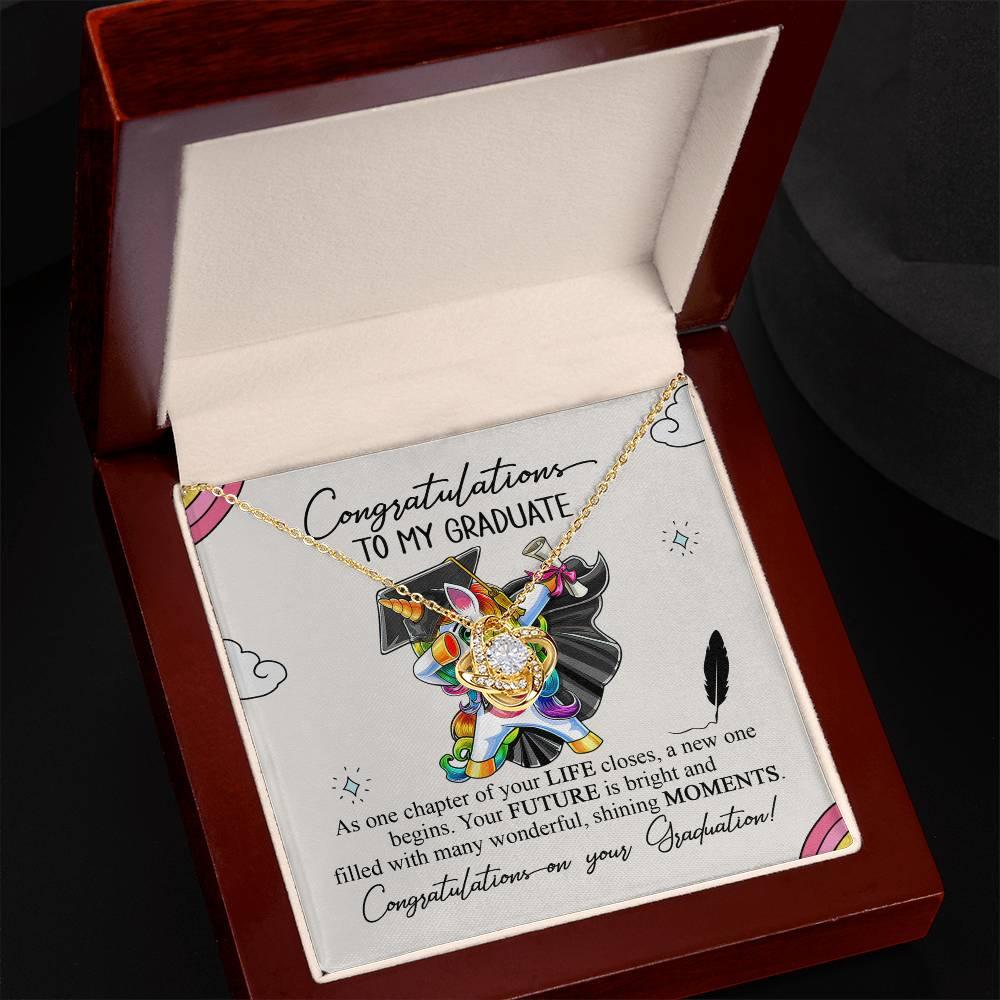 Daughter Graduation Pendant Necklace Gift Congratulations to my Graduate Your Future is Bright