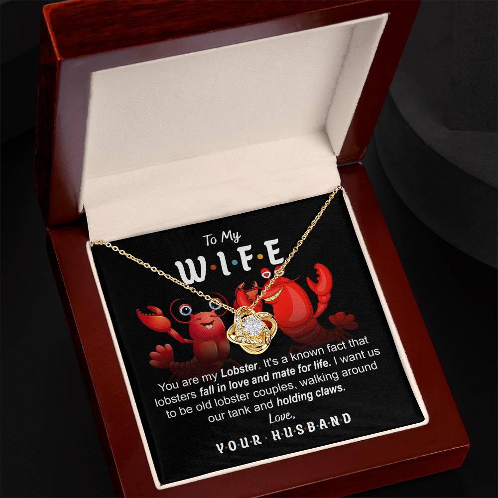 To My Wife - Old Lobster Couples Love Knot Pendant Necklace