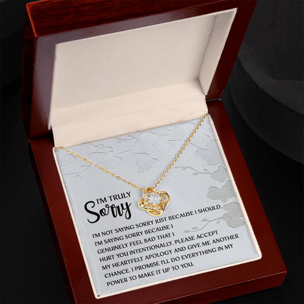 Apology Gift for Girlfriend, Wife, Soulmate - Sorry, Feel Bad - Love Knot Pendant Necklace