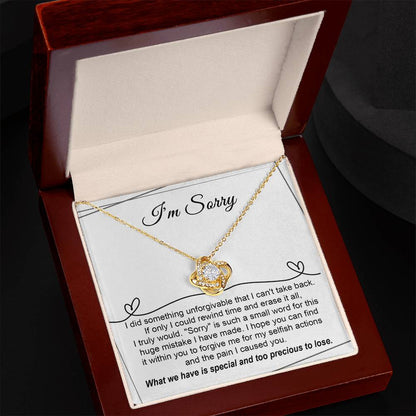 Gift for Girlfriend, Wife - Sorry, Breaking My Heart - Love Knot Pendant Necklace