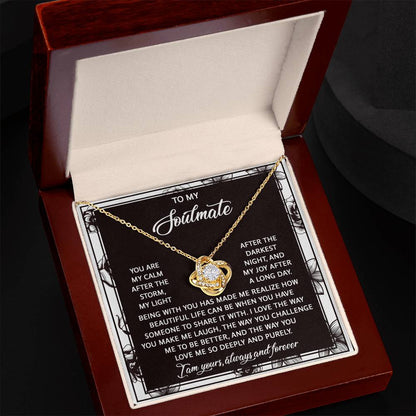 To My Soulmate - Love Knot Necklace – A Romantic Valentine’s Day Gift with a Heartfelt Message