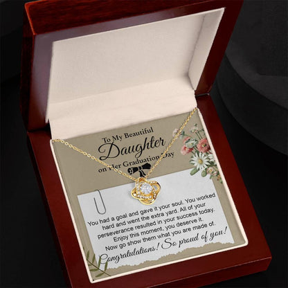 Daughter Graduation Necklace - Congratulations I am Proud of You Class of 2024