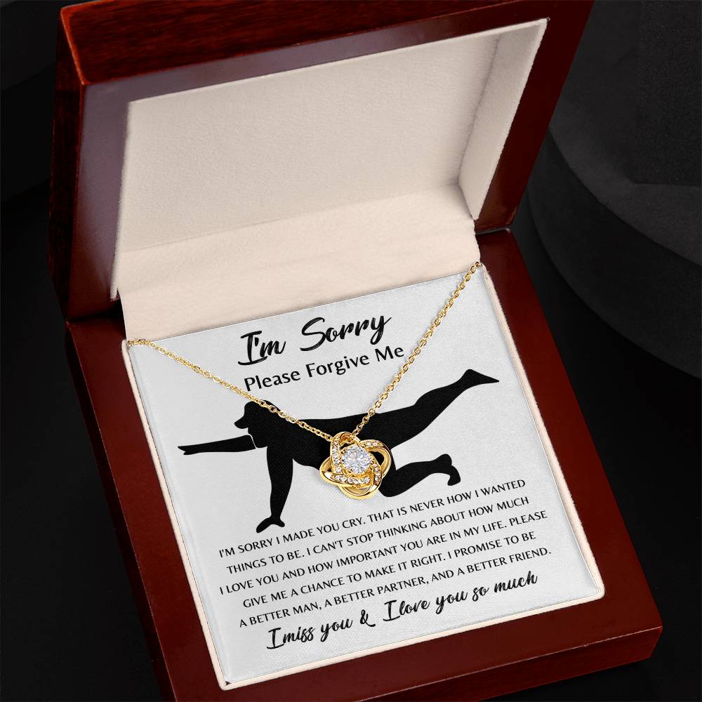 Apology Gift for Girlfriend, Wife, Soulmate - Sorry, Things To Be - Love Knot Pendant Necklace