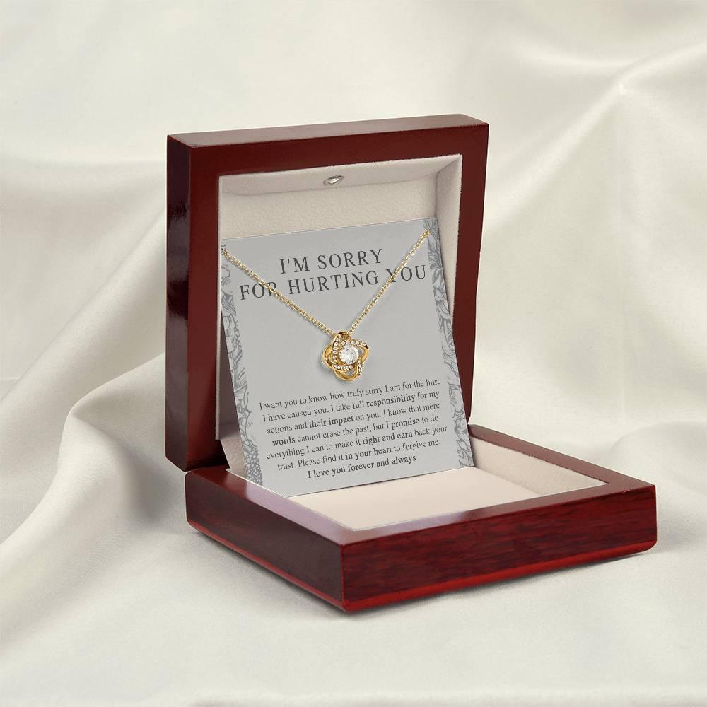 Apology Gift - I'm Sorry, I Promise to Do Everything - Love Knot Pendant Necklace