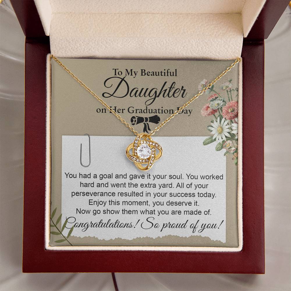 Daughter Graduation Necklace - Congratulations I am Proud of You Class of 2024