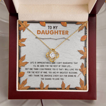 Daughter - My Greatest Blessing - Love Knot Pendant Necklace