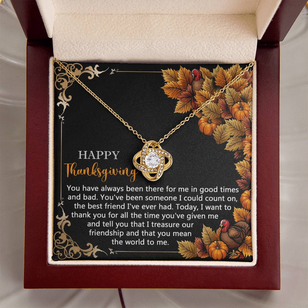 Gift for Thanksgiving - Count On - Love Knot Pendant Necklace