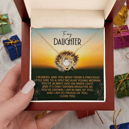 Daughter - Grown Brighter - Love Knot Pendant Necklace