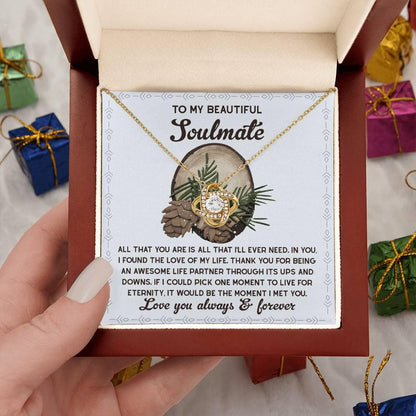 Gift for Soulmate - One Moment - Love Knot Pendant Necklace