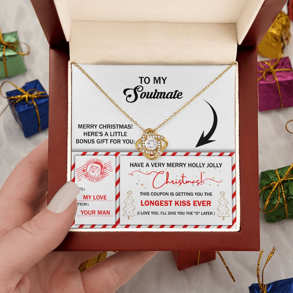 Gift for Soulmate - Christmas Coupon - Love Knot Pendant Necklace