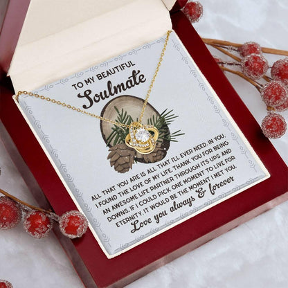 Gift for Soulmate - One Moment - Love Knot Pendant Necklace