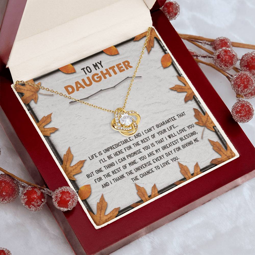 Daughter - My Greatest Blessing - Love Knot Pendant Necklace