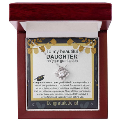 Daughter Graduation Gift Follow Your Dreams Congratulations Love Knot Necklace