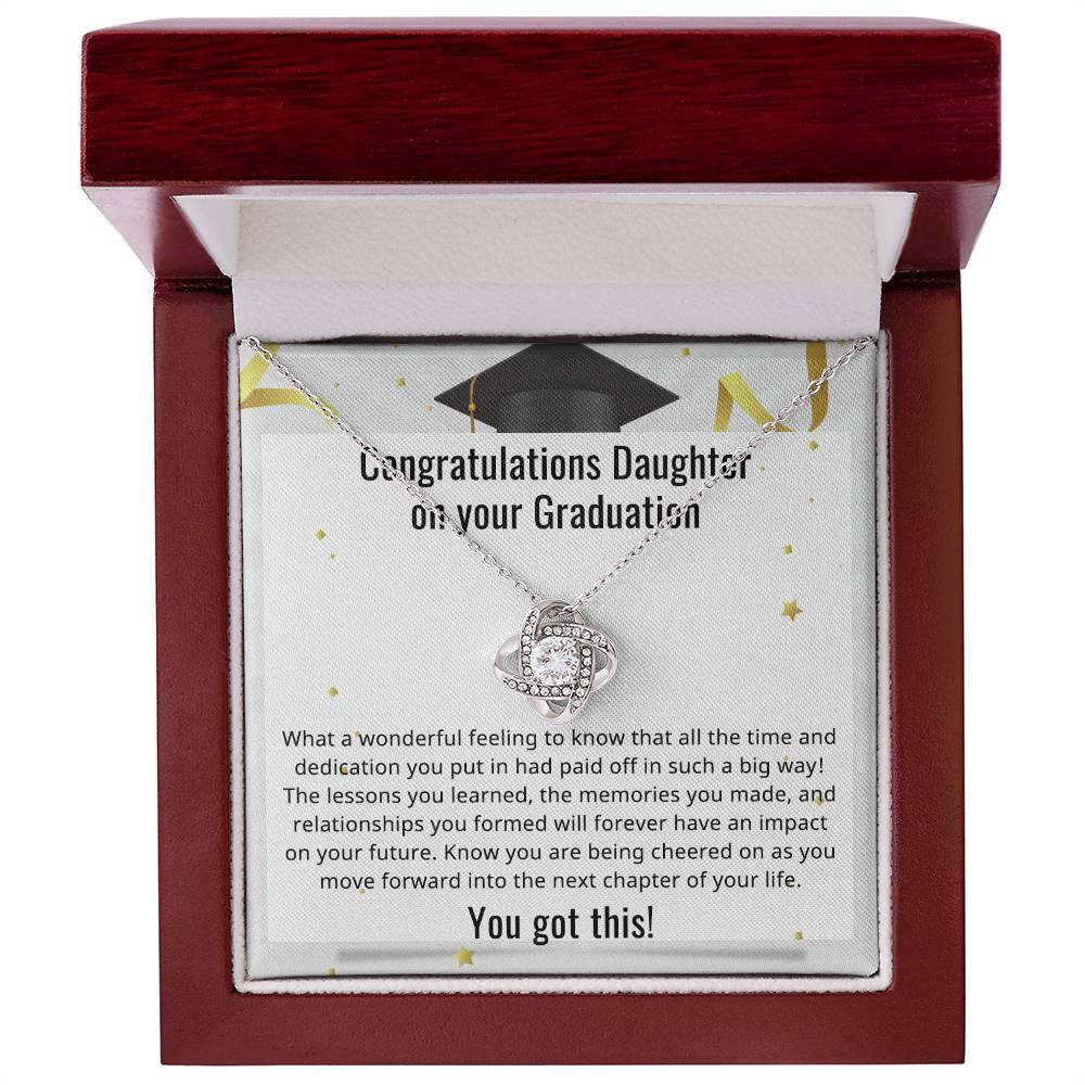 Daughter Congratulations on your Graduation You Got This Love Knot Pendant Necklace