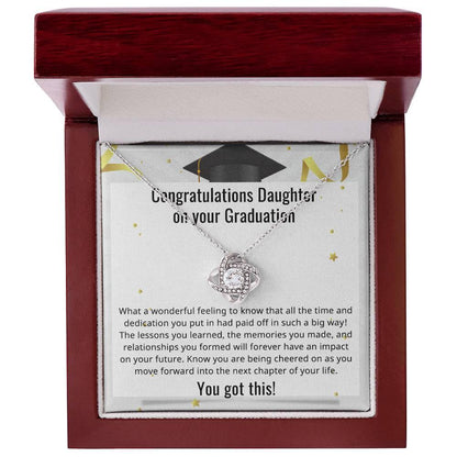 Daughter Congratulations on your Graduation You Got This Love Knot Pendant Necklace