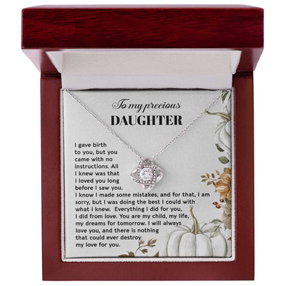 Daughter - I Did From Love - Love Knot Pendant Necklace