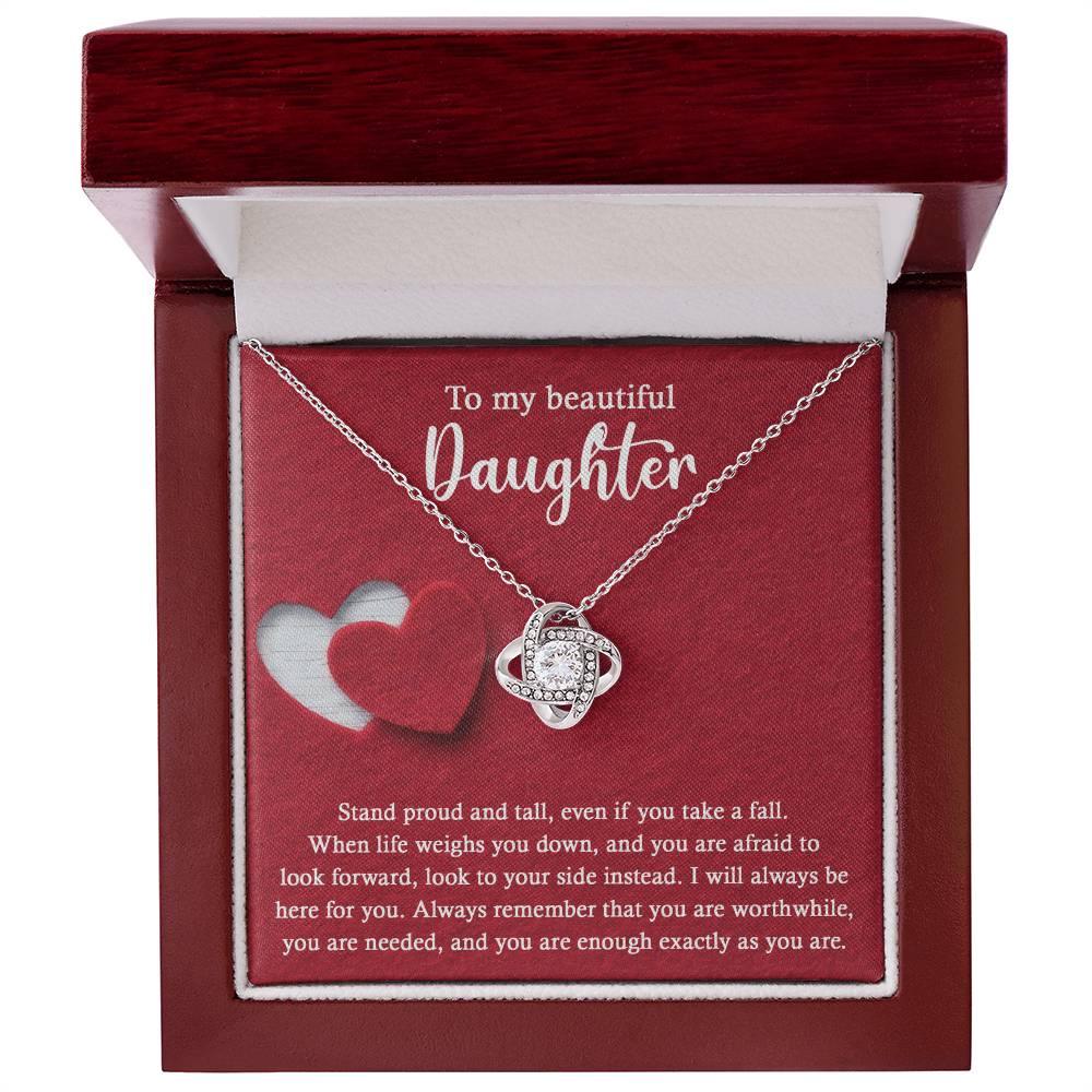 Daughter Wedding Day Gift - As You Are - Love Knot Pendant Necklace