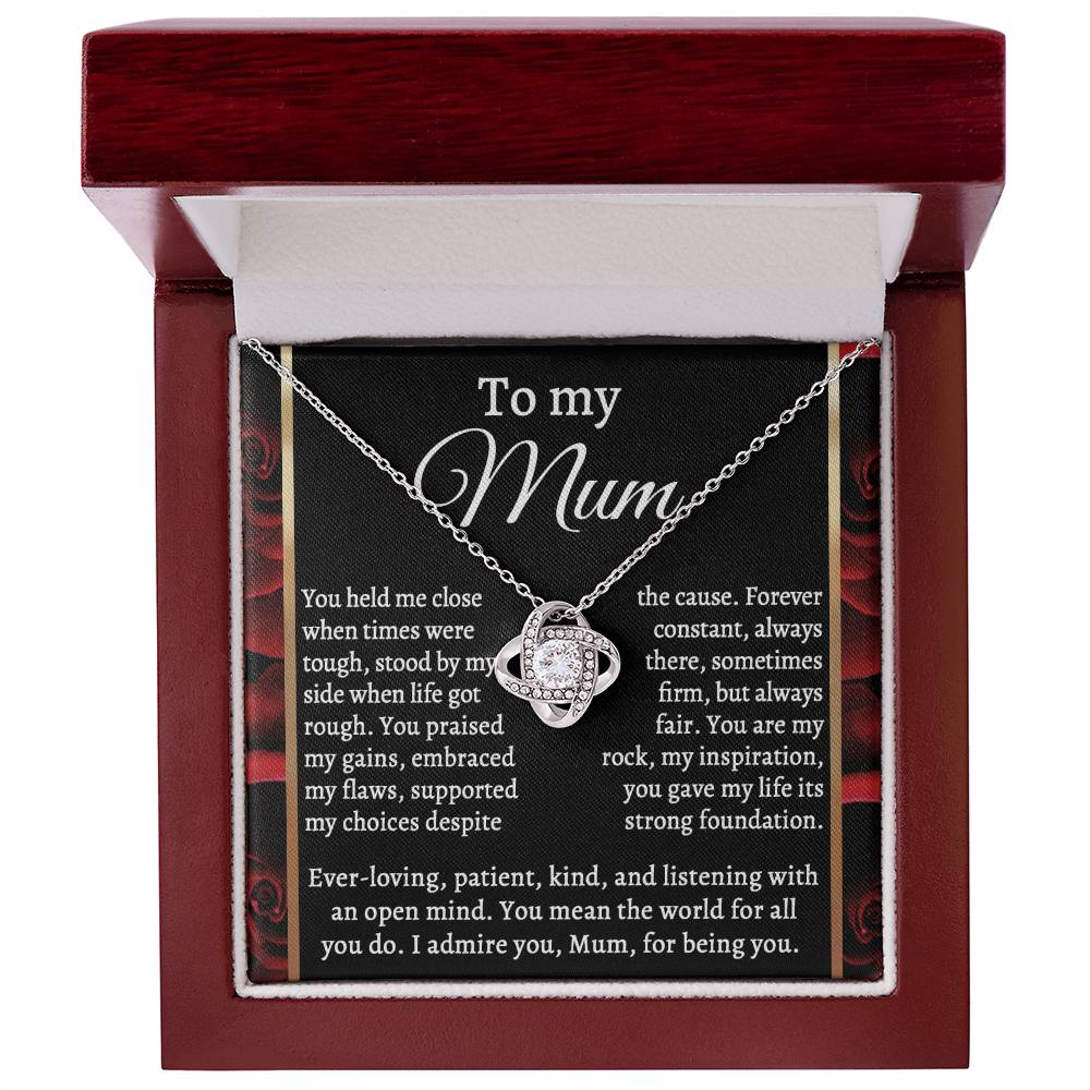 Mom-By My Side To My Mom - Love Knot Necklace