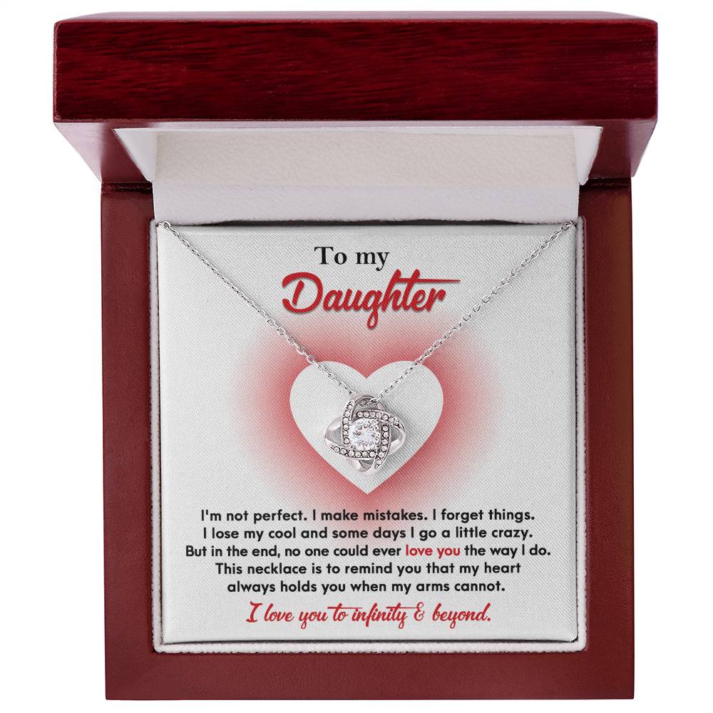 Daughter Gift I Love You to Infinity and Beyond Love Knot Necklace