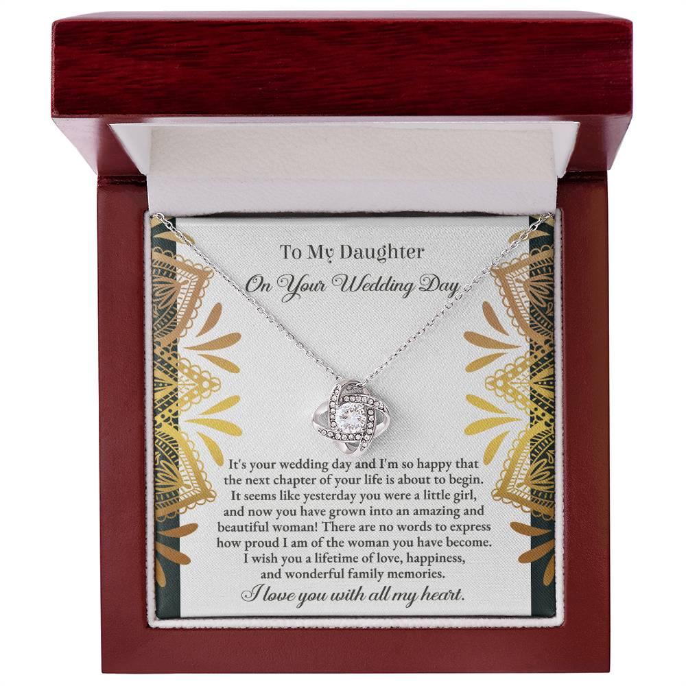 Daughter Wedding Day Gift - A Little Girl - Love Knot Pendant Necklace