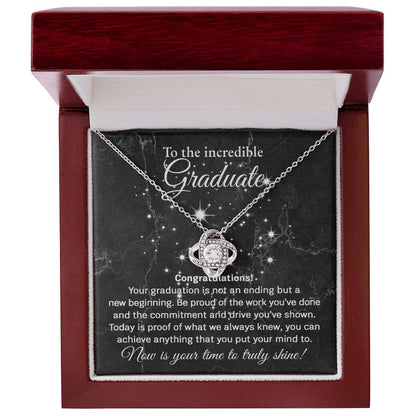 Daughter Graduation Milestone Gift You Can Achieve Anything Love Knot Pendant Necklace