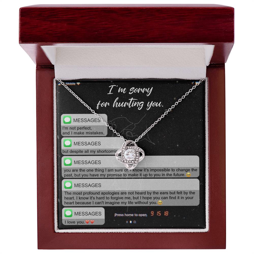 Gift for Girlfriend, Wife - Sorry, Life Without You - Love Knot Pendant Necklace