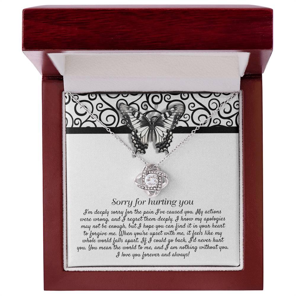 Apology Gift - Sorry for Hurting You - I am Nothing Without You - Love Knot Pendant Necklace