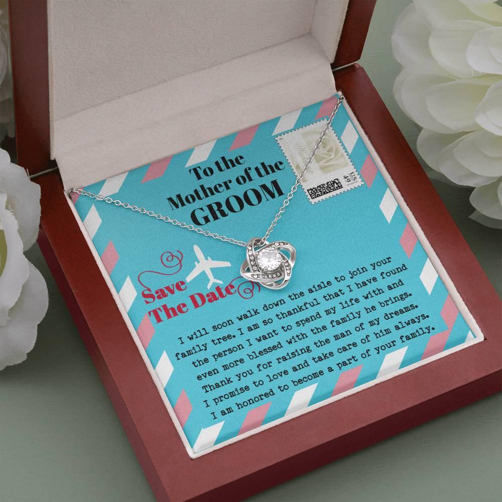 Mother of the Groom Gift Join your Family Tree Love Knot Pendant Necklace