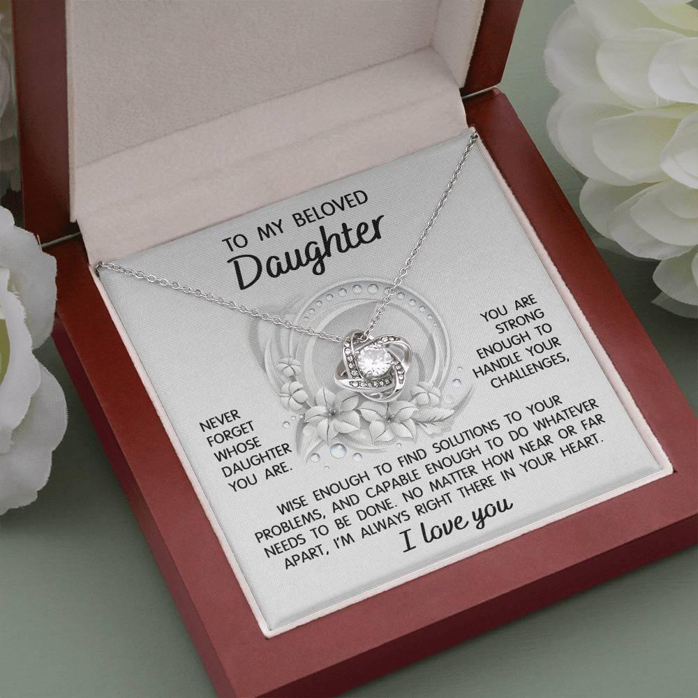 Daughter Wedding Day Gift - Always Right There - Love Knot Pendant Necklace