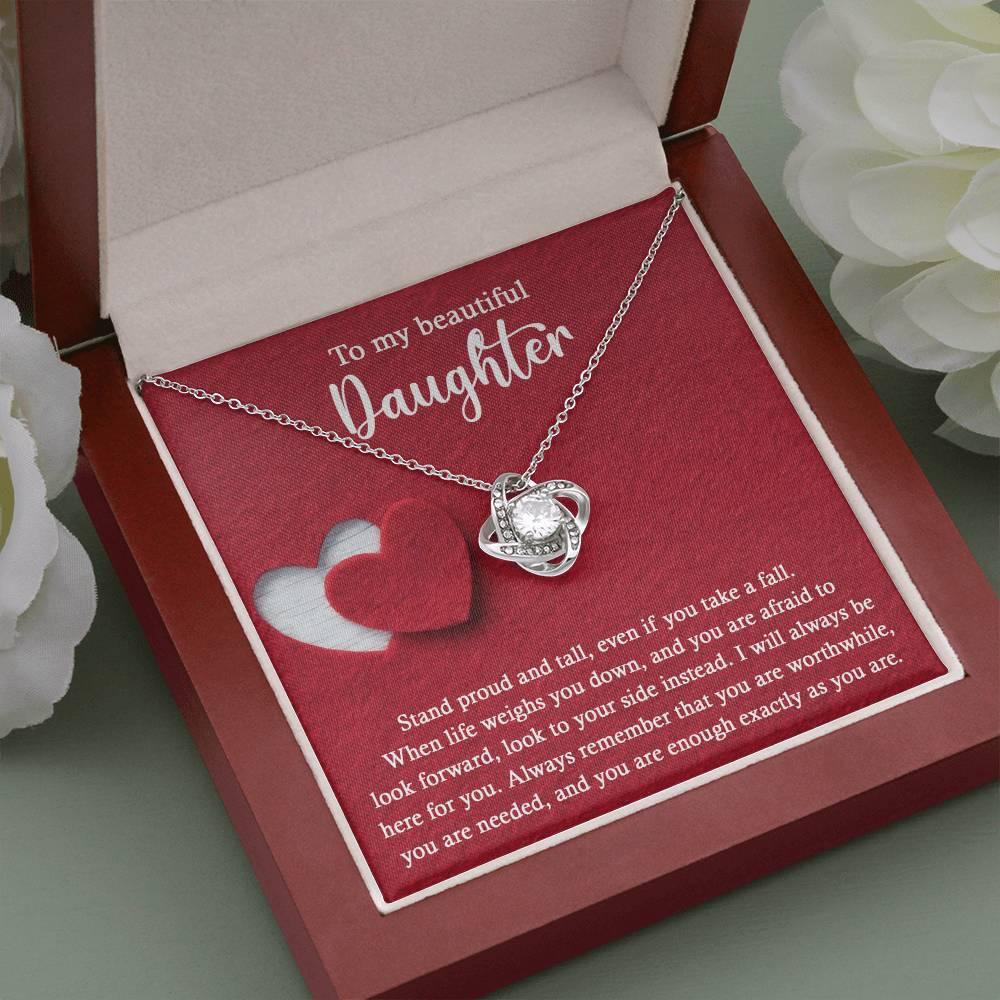 Daughter Wedding Day Gift - As You Are - Love Knot Pendant Necklace