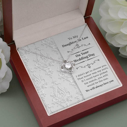 Daughter-In-Law Wedding Day Gift My Son Chose You Love Knot Pendant Necklace