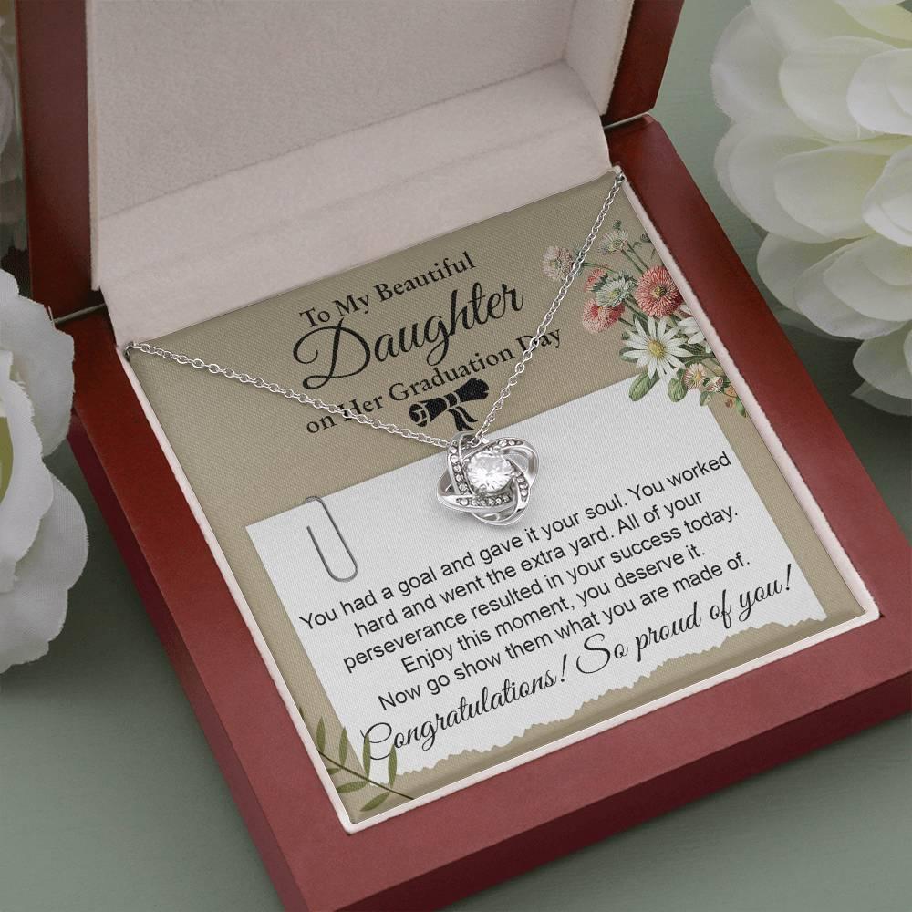 Daughter Graduation Necklace - Congratulations I am Proud of You Class of 2024