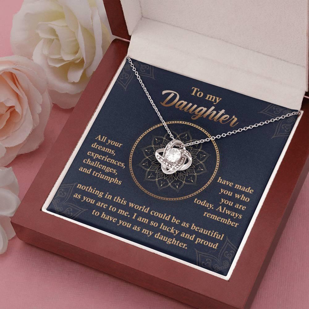 Daughter Gift -All Your Dreams Love Knot Pendant Necklace