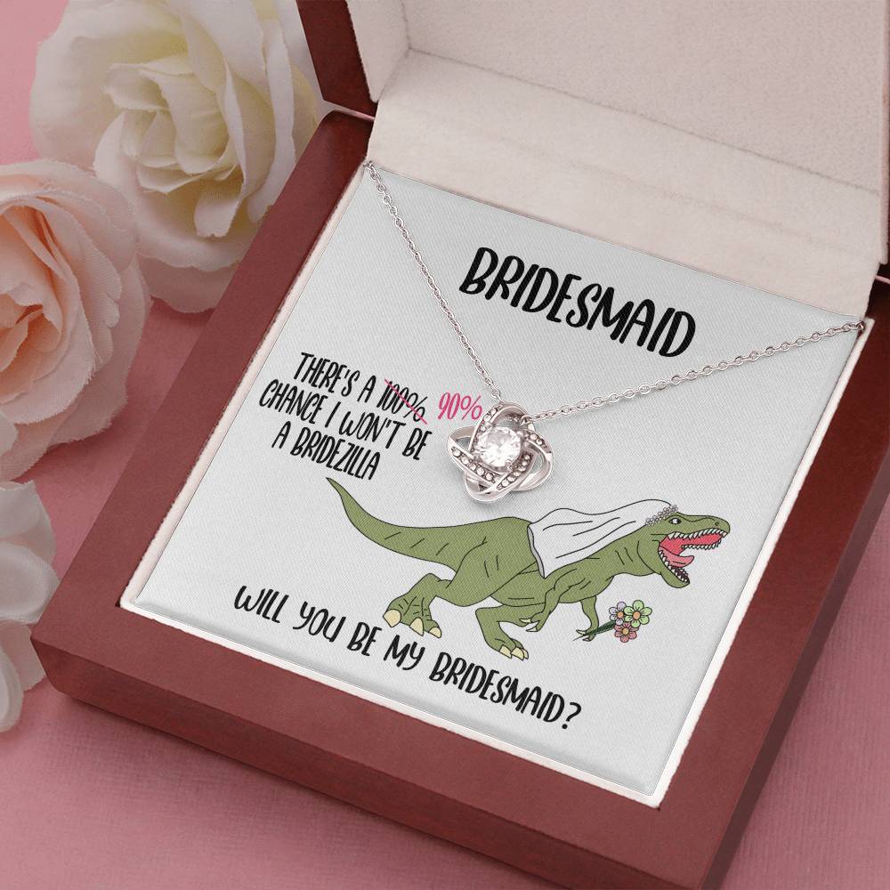 Bridesmaid Invitation Proposal Gift - Will You Be My Bridesmaid Love Knot Pendant Necklace Gift from Bridezilla