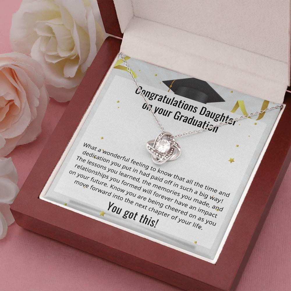 Daughter Congratulations on your Graduation You Got This Love Knot Pendant Necklace