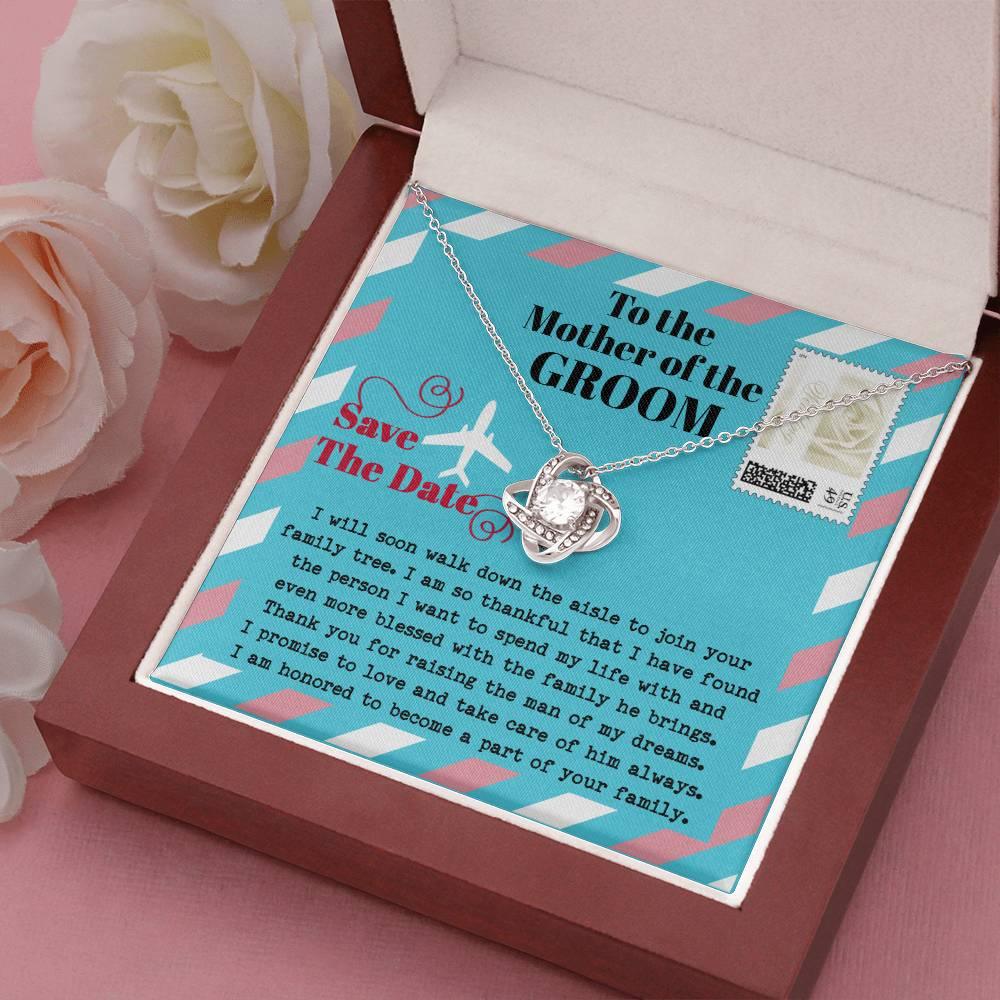 Mother of the Groom Gift Join your Family Tree Love Knot Pendant Necklace