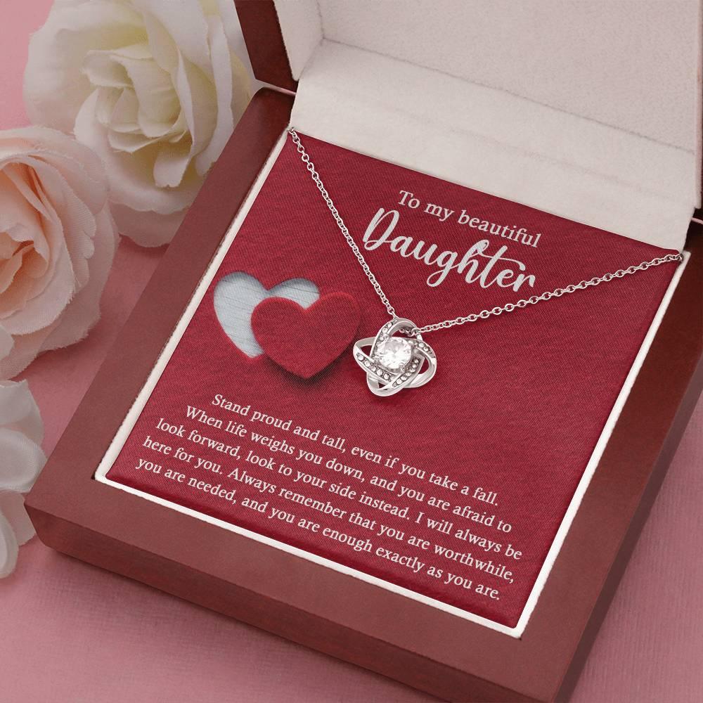 Daughter Wedding Day Gift - As You Are - Love Knot Pendant Necklace