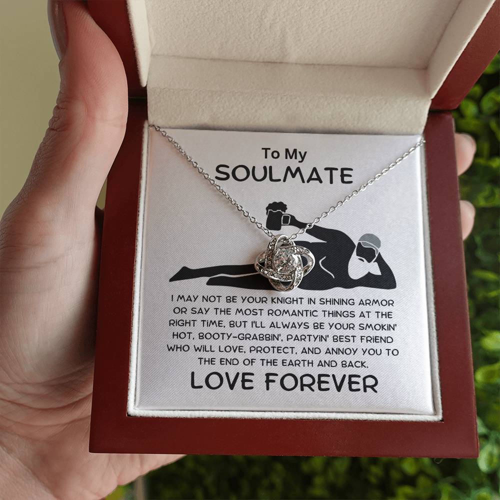 Gift for Soulmate - Smokin' Hot - Knight in Shining Armor - Love Knot Pendant Necklace