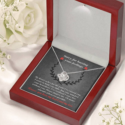 Apology Gift for Girlfriend, Wife, Soulmate - Sorry, Make Amends - Love Knot Pendant Necklace