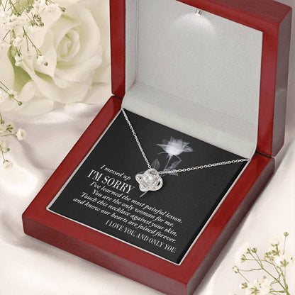 Apology Gift for Girlfriend, Wife, Soulmate - Sorry, Painful Lesson - Love Knot Pendant Necklace