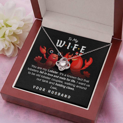 To My Wife - Old Lobster Couples Love Knot Pendant Necklace