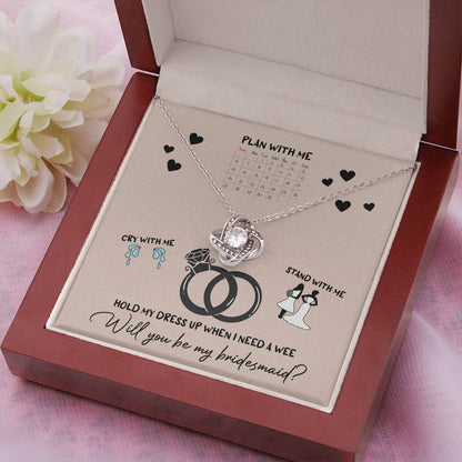 Bridesmaid Invitation Proposal - Will You Be My Bridesmaid Love Knot Pendant Necklace