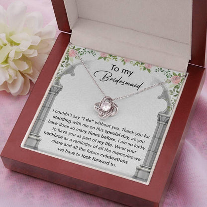 Bridesmaid Gift Thank You for Standing With Me On My Wedding Day Love Knot Pendant Necklace