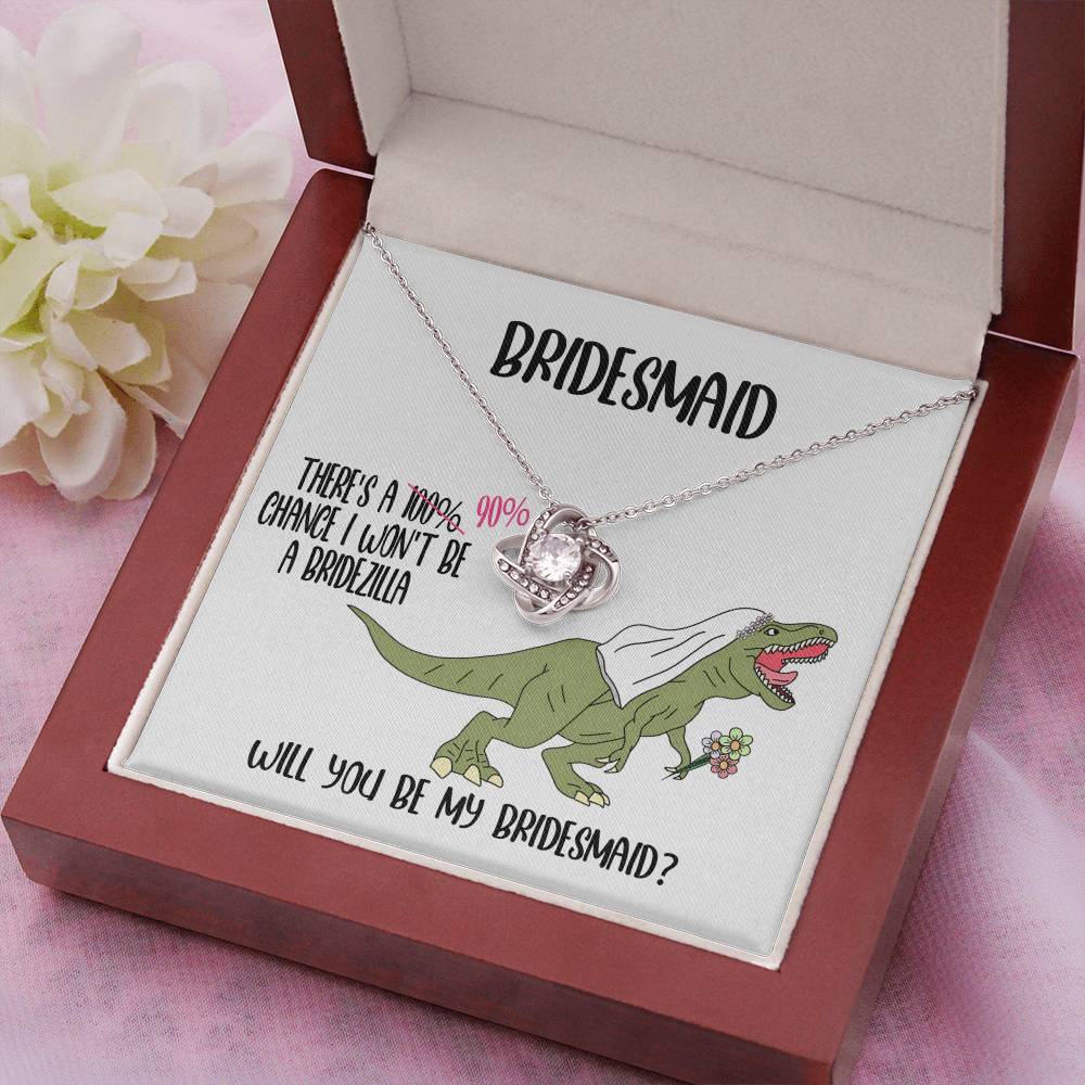 Bridesmaid Invitation Proposal Gift - Will You Be My Bridesmaid Love Knot Pendant Necklace Gift from Bridezilla