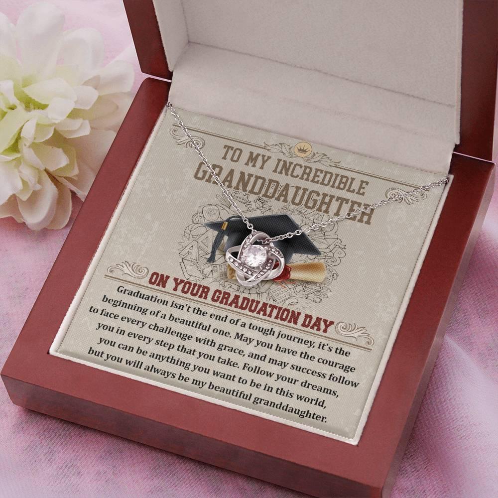 Granddaughter Your Graduation Day Love Knot Pendant Necklace