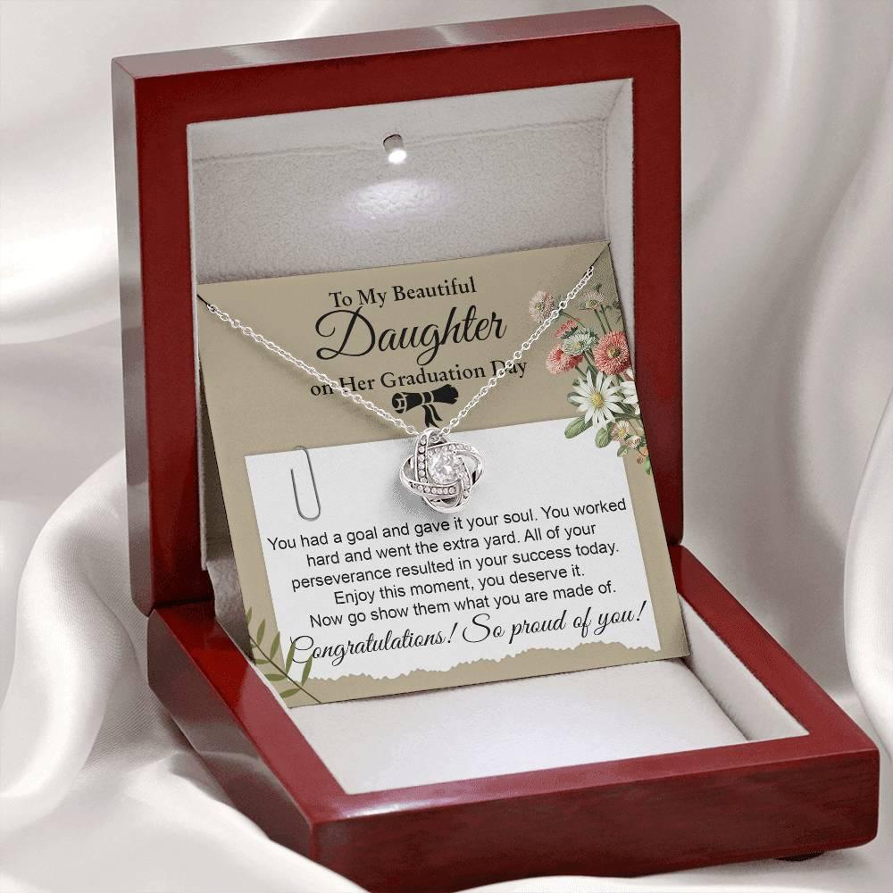 Daughter Graduation Necklace - Congratulations I am Proud of You Class of 2024