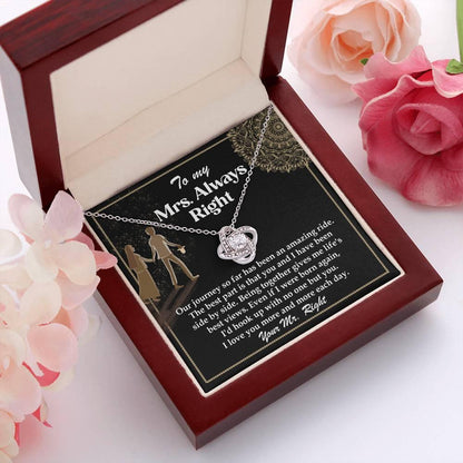 Wife Gift Always Right Love Knot Pendant Necklace