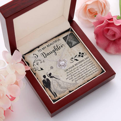 Daughter Wedding Day Gift Beautiful Bride Love Knot Pendant Necklace